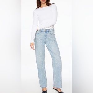 Dynamite mika pearl relaxed straight jeans